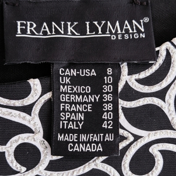 Frank Lyman | Black & Silver Textured Dress Vintage Inspired - Picture 7 of 8